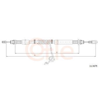 Tirette à câble, frein de stationnement COFLE 92.11.5679 pour CUPRA ATECA 2.2 TDCi - 110cv