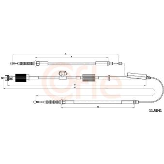 Tirette à câble, frein de stationnement COFLE 92.11.5841 pour ALFA ROMEO MITO 1.6 CDTi - 110cv