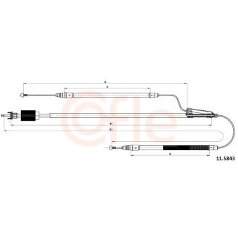 Tirette à câble, frein de stationnement COFLE 92.11.5843 pour LEXUS SC 1.7 CDTI - 110cv