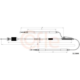 Tirette à câble, frein de stationnement COFLE [92.11.5844]