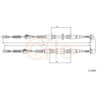 Tirette à câble, frein de stationnement COFLE OEM 522641