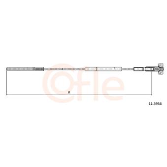 Tirette à câble, frein de stationnement COFLE [92.11.5936]