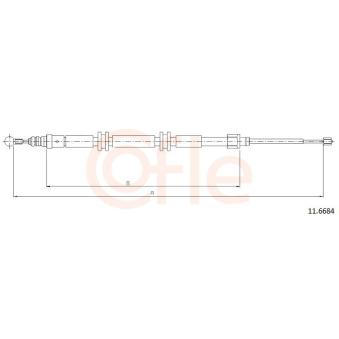 Tirette à câble, frein de stationnement COFLE OEM 8200526870