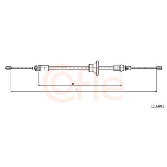 Tirette à câble, frein de stationnement COFLE [92.11.6801]