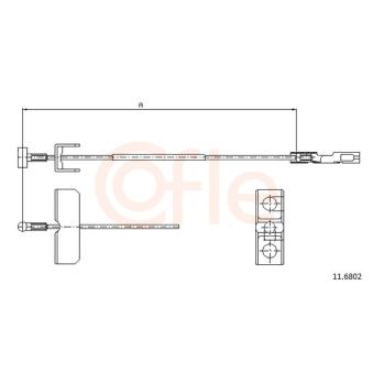 Tirette à câble, frein de stationnement COFLE OEM 3651800QAA
