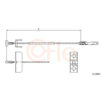 Tirette à câble, frein de stationnement COFLE OEM 8200008473