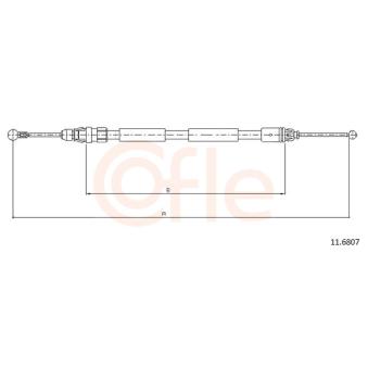 Tirette à câble, frein de stationnement COFLE OEM 3653100QAD