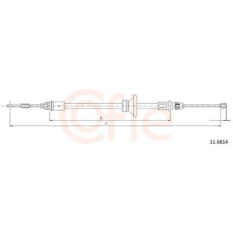Tirette à câble, frein de stationnement COFLE [92.11.6814]