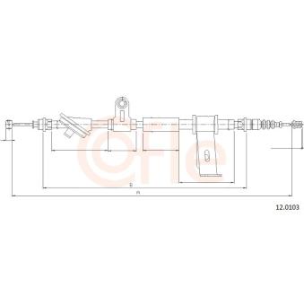 Tirette à câble, frein de stationnement COFLE 92.12.0103 pour CITROEN C5 X 2.4 JTDM - 200cv