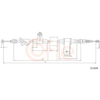 Tirette à câble, frein de stationnement COFLE 92.12.0104