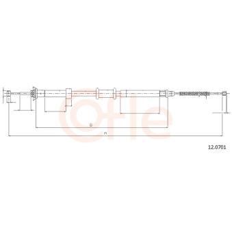 Tirette à câble, frein de stationnement COFLE 92.12.0701 pour FIAT PANDA 1.2 - 69cv