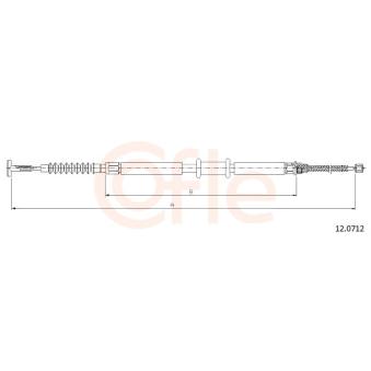 Tirette à câble, frein de stationnement COFLE 92.12.0712 pour FIAT STILO 1.4 16V - 95cv