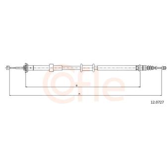Tirette à câble, frein de stationnement COFLE 92.12.0727 pour AUDI A6 1.4 - 100cv