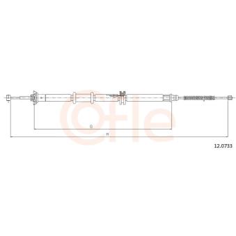 Tirette à câble, frein de stationnement COFLE 92.12.0733 pour TOYOTA CELICA 1.4 HDI - 68cv
