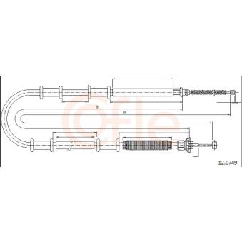 Tirette à câble, frein de stationnement COFLE 92.12.0749 pour OPEL COMBO 1.4 CNG - 120cv