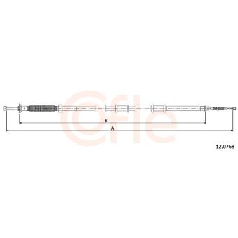 Tirette à câble, frein de stationnement COFLE 92.12.0768 pour FIAT DUCATO 1.3 D Multijet - 95cv