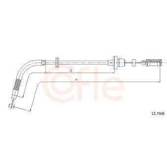 Câble d'accélération COFLE 92.12.7308 pour FIAT SEICENTO / 600 1.1 - 54cv