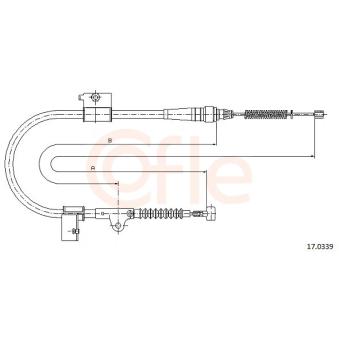 Tirette à câble, frein de stationnement COFLE [92.17.0339]
