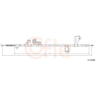 Tirette à câble, frein de stationnement COFLE 92.17.0368 pour NISSAN NAVARA 2.5 dCi - 163cv