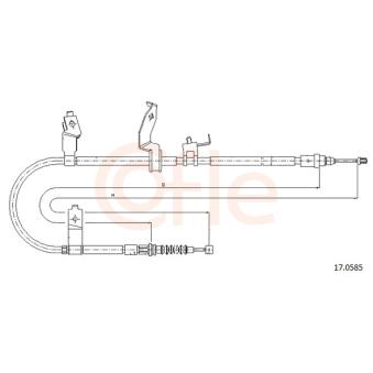 Tirette à câble, frein de stationnement COFLE 92.17.0585 pour FORD TRANSIT 2.0 CD - 110cv