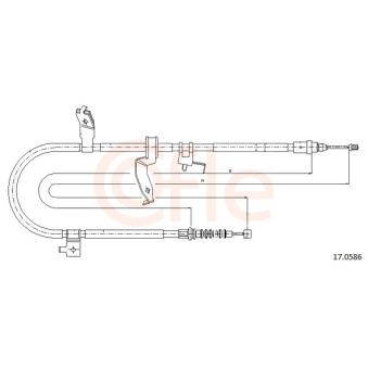 Tirette à câble, frein de stationnement COFLE 92.17.0586 pour FORD TRANSIT 2.0 CD - 110cv