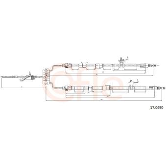 Tirette à câble, frein de stationnement COFLE 92.17.0690