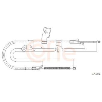 Tirette à câble, frein de stationnement COFLE 92.17.1071 pour TOYOTA YARIS 1.4 D-4D - 75cv