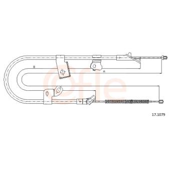 Tirette à câble, frein de stationnement COFLE 92.17.1079 pour TOYOTA YARIS 1.4 D-4D - 75cv