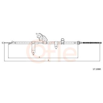 Tirette à câble, frein de stationnement COFLE 92.17.1080 pour TOYOTA YARIS 1.3 VVT-i - 87cv