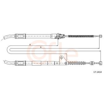 Tirette à câble, frein de stationnement COFLE 92.17.1414 pour FORD FOCUS 1.8 - 110cv