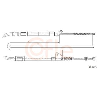 Tirette à câble, frein de stationnement COFLE 92.17.1415 pour FORD FOCUS 1.8 - 110cv