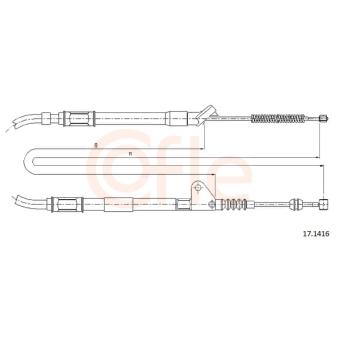 Tirette à câble, frein de stationnement COFLE 92.17.1416 pour FORD FOCUS 1.8 - 110cv