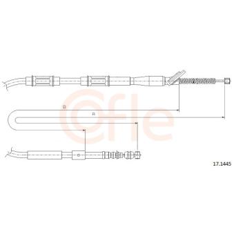 Tirette à câble, frein de stationnement COFLE 92.17.1445 pour HYUNDAI EQUUS / CENTENNIAL 1.6 - 110cv