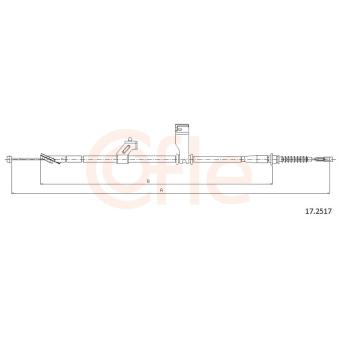 Tirette à câble, frein de stationnement COFLE 92.17.2517 pour HYUNDAI I10 1.1 CRDi - 75cv