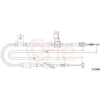 Tirette à câble, frein de stationnement COFLE 92.17.5046