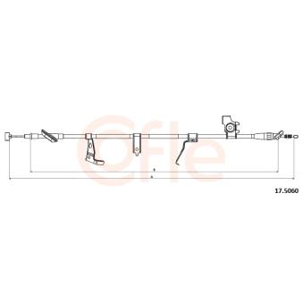 Tirette à câble, frein de stationnement COFLE 92.17.5060 pour LADA TOSCANA 1,5 VVTi - 110cv