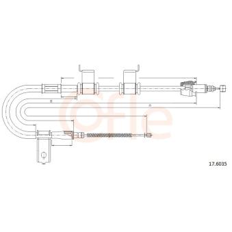 Tirette à câble, frein de stationnement COFLE 92.17.6035 pour RENAULT MEGANE 1.5 CRDi GLS - 110cv
