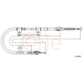 Tirette à câble, frein de stationnement COFLE 92.17.6042 pour RENAULT LATITUDE 1.8 - 110cv