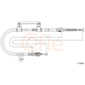 Tirette à câble, frein de stationnement COFLE 92.17.6043 pour RENAULT LATITUDE 1.8 - 110cv