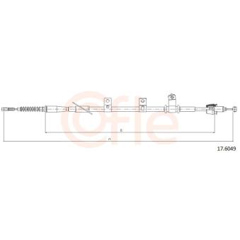Tirette à câble, frein de stationnement COFLE 92.17.6049 pour MITSUBISHI PAJERO CRDi - 116cv