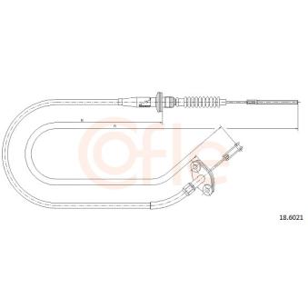 Tirette à câble, commande d'embrayage COFLE 92.18.6021 pour OPEL AGILA 1.0 - 65cv