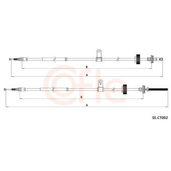 Tirette à câble, frein de stationnement COFLE 92.1E.CT002 pour HYUNDAI I30 3.0 V6 - 211cv