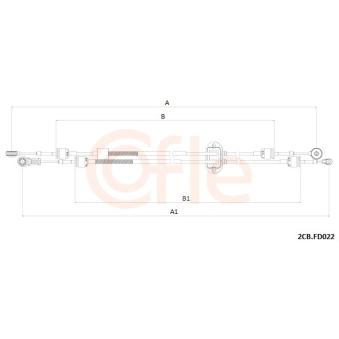 Tirette à câble, boîte de vitesse manuelle COFLE 92.2CB.FD022 pour FORD C-MAX 1.5 EcoBoost - 150cv