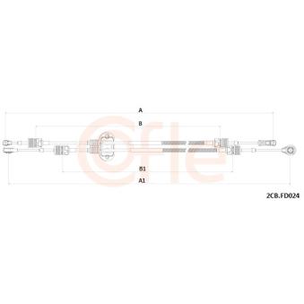 Tirette à câble, boîte de vitesse manuelle COFLE 92.2CB.FD024 pour FIAT PANDA 1.6 Ti - 110cv Tirette à câble, boîte de vitesse manuelle COFLE 92.2CB.FD024 pour FIAT PANDA 1.6 Ti - 110cv