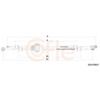 Tirette à câble, boîte de vitesse manuelle COFLE 92.2CB.FD027 pour FORD FOCUS 1.6 EcoBoost - 182cv