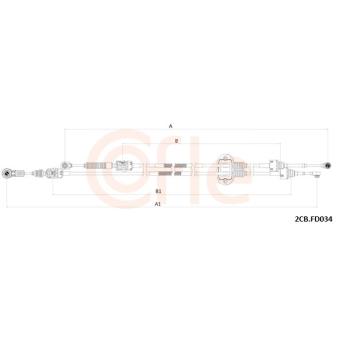 Tirette à câble, boîte de vitesse manuelle COFLE 92.2CB.FD034 Tirette à câble, boîte de vitesse manuelle COFLE 92.2CB.FD034