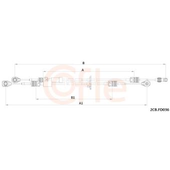 Tirette à câble, boîte de vitesse manuelle COFLE 92.2CB.FD036 pour FORD TRANSIT CUSTOM 2.0 TDCi - 170cv