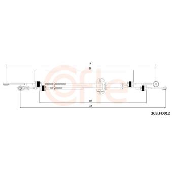 Tirette à câble, boîte de vitesse manuelle COFLE 92.2CB.FO012 pour MERCEDES-BENZ CLASSE E 1.5 TDCi - 75cv