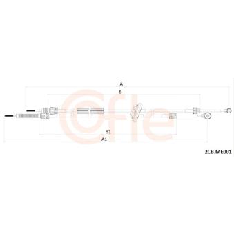 Tirette à câble, boîte de vitesse manuelle COFLE 92.2CB.ME001 pour BMW Série 2 413 CDI - 129cv