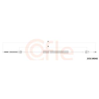 Tirette à câble, boîte de vitesse manuelle COFLE 92.2CB.VK042 pour SKODA SUPERB 2.0 TSI - 200cv